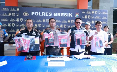 Polres Gresik Ungkap Jaringan Sabu di Menganti, Tersangka Pengedar dan 31,811 Gram Sabu Diamankan